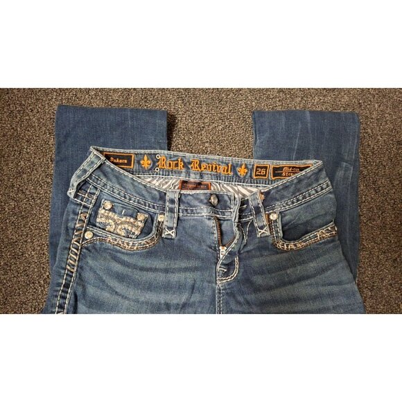 Rock Revival Sukura Jeans Womens Size 26 Straight Leg Mid-Rise Stretch - Picture 2 of 4